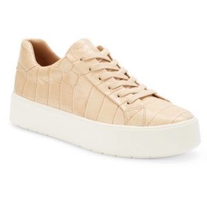Vince Benfield croc embossed leather sneakers. Cappuccino size 8. New in box